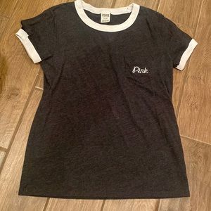 Victorias Secret PINK pocket tee dark grey blingy M